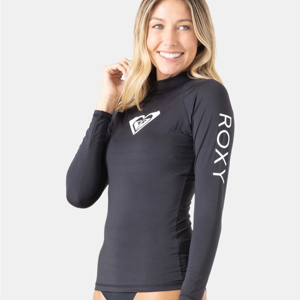 Roxy Women's Black Long Sleeve Rash Guard - Picture 5 of 12